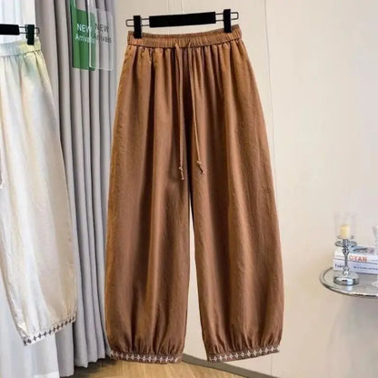 Plus Size Women's Casual Breathable Women's Clothing Loose Cotton Linen Office Lady Fashion New Arrival Trendy