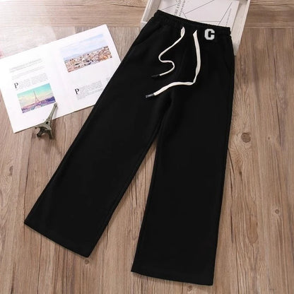 Fleece Lined Thermal Pants for Kids 5-12 Years Winter Outdoor Casual Thickened Sportswear Pants with Elastic Waistband