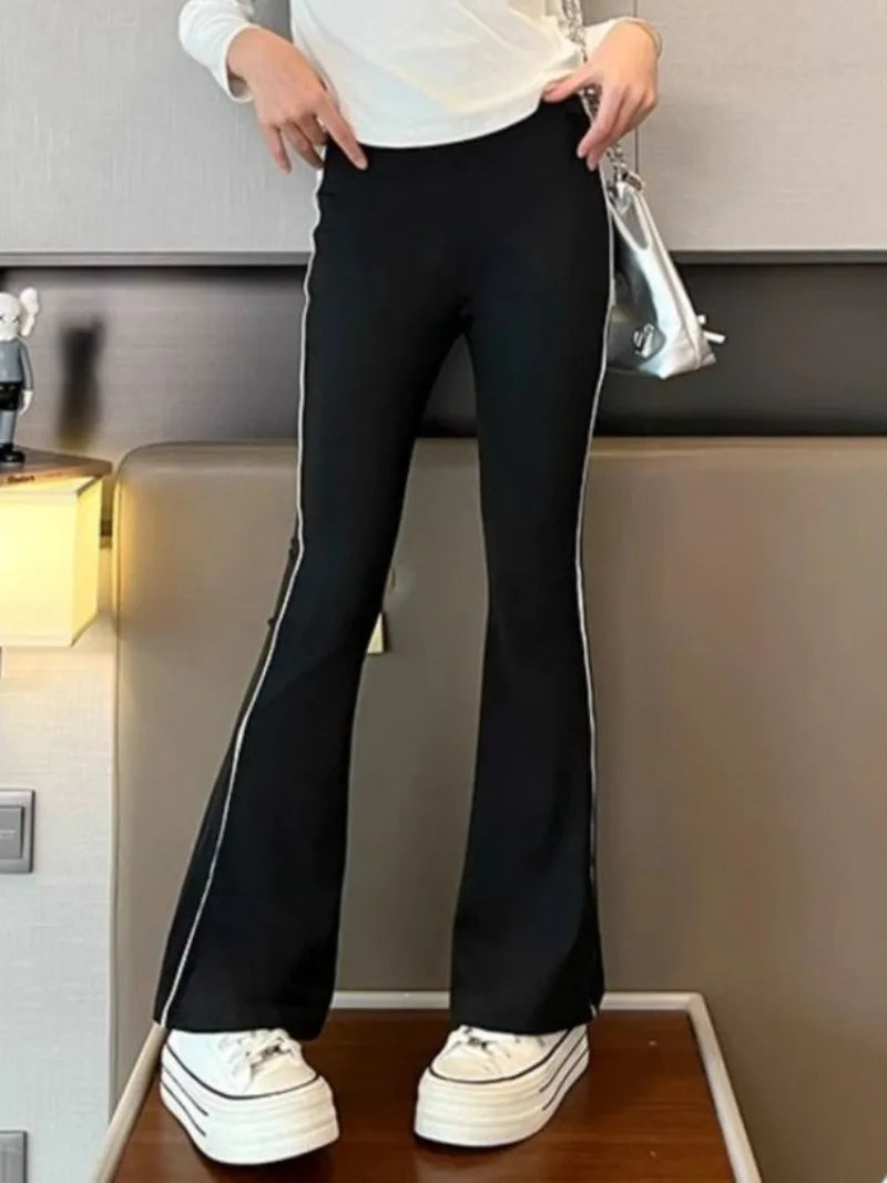 Girls' Bell Bottom Pants 2026 Spring Summer Lightweight Kids' Casual Sporty Pants 5-12 Years