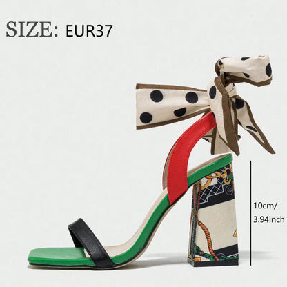 Butterfly Knot Decoration Super High Heel Sandals Women Sexy Open Toe Chunky Pumps Women Summer Slingbacks Elegant Women's Shoes