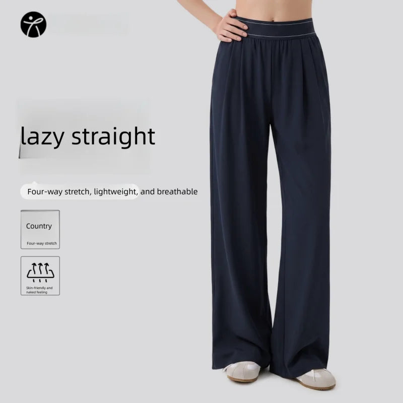 Women Loose Wide Leg Pants Casual Sweatpants with Pockets Lightweight Summer Trousers Comfy Lounge Yoga Pants