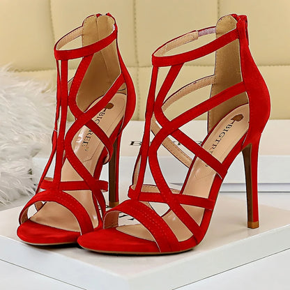 BIGTREE Shoes Roman Style High Heels Woman Pumps Stiletto Heels 11 Cm Women Heels Sexy Party Shoes Hollow Out Women Sandals 2026