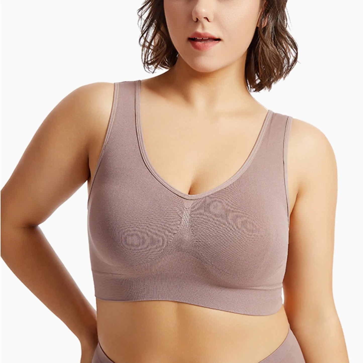 Seamless Bras For Women Hollow Mesh Breathable Sports Bra Female Wireless No Pads Crop Top Sexy Lingerie Soft Brassiere M-5XL