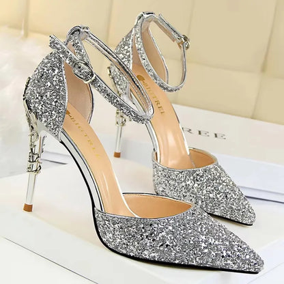 BIGTREE Shoes Heels 2026 New Woman Pumps Sequins High Heels Women Shoes Fashion Ladies Shoes Gold Sliver Stiletto Heels Sandals