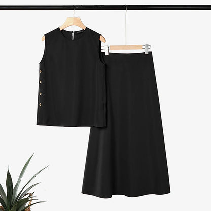 Stylish O Neck Sleeveless Tanks Tops Dress Sets ZANZEA Summer Women 2 Pieces Outfits Tracksuit Casual  Solid Color Skirt Suit