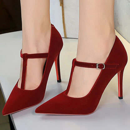 BIGTREE Shoes Sexy Women Pumps Suede High Heels 10 CM Stilettos Buckle Fashion Party Shoes Pointed Women Heels Ladies Shoes 2026
