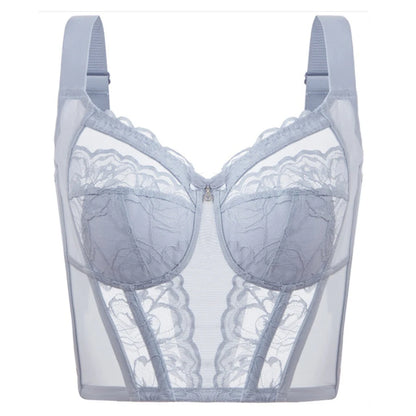Lace Wireless Adjustable Long Bra Full Cup Body Shaping Comfortable Underwear for Women Slim Fit Tops M L XL XXL