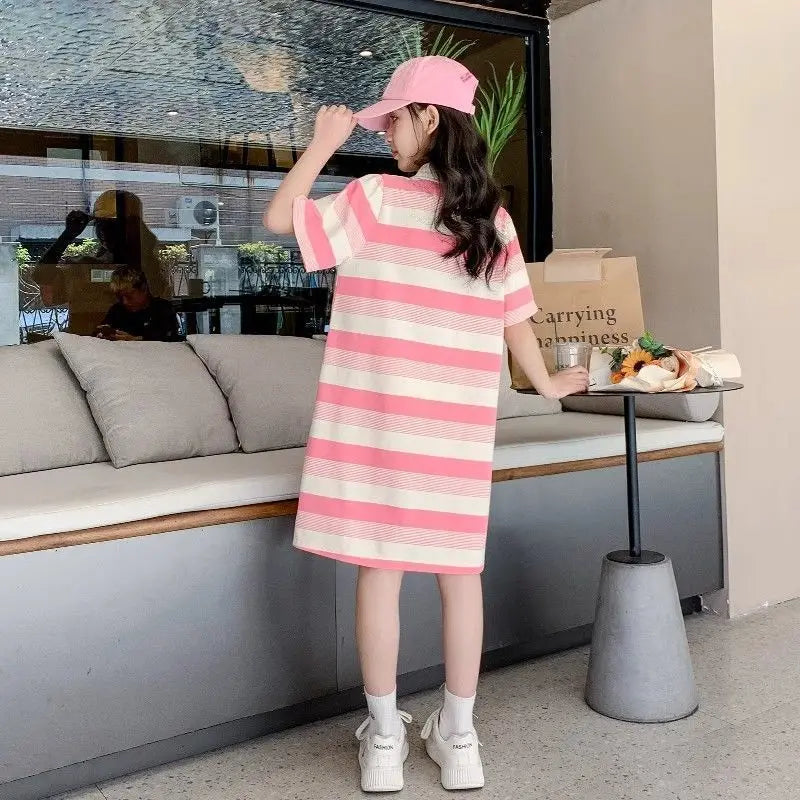 Polo Children's Clothing T-shirt Long Children's Dress 8 To 14 Year Old Girls Clothes From 11 12 Years 4 Girl Summer Kids 10 Up