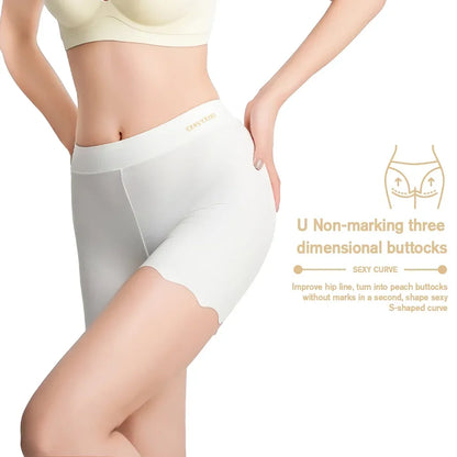 Women Underwear Safety Dress Panties Slimming Shorts High Waist Seamless Ice Silk Boxers Breathable Plus Size Short Pants M-4XL
