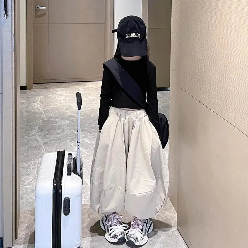 2026 New Girls' Harem Pants Autumn Kids' Stylish Loose Casual Lantern Pants Spring Autumn