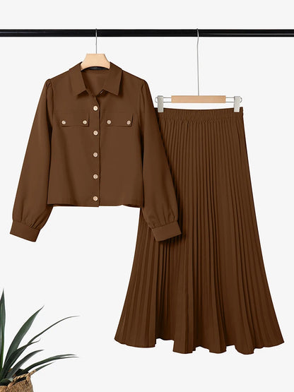 ZANZEA 2026 Spring Fashion Long Sleeve Dress Sets Office Matching Sets Women Outfits Elegant OL Work Skirt Suit Solid Tracksuit