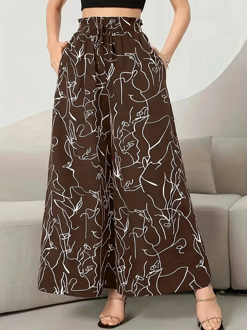 New Style Skirt Waist-length Culottes Women's Summer Long Draped with Large Hem Pants