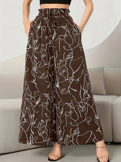 New Style Skirt Waist-length Culottes Women's Summer Long Draped with Large Hem Pants