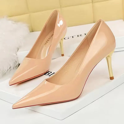 BIGTREE Shoes Woman Pumps Patent Leather High Heels Shoes Women Occupation OL Office Shoes Stiletto Women Heels Plus Size 43