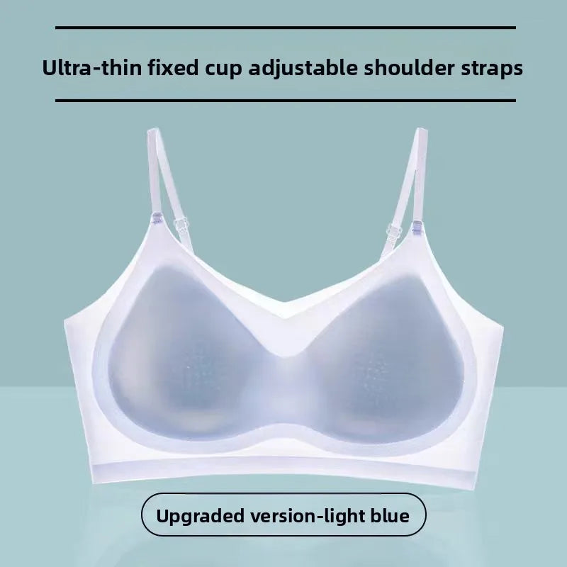 Summer Ultra-thin Ice Silk Seamless Underwear, Lightweight and Breathable Seamless Suspender, Beautiful Back Bra