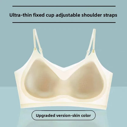 Summer Ultra-thin Ice Silk Seamless Underwear, Lightweight and Breathable Seamless Suspender, Beautiful Back Bra