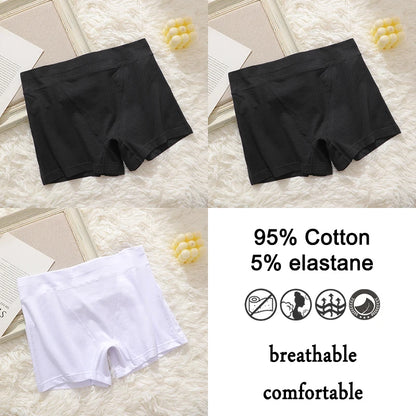 FINETOO 3Pcs Women Sexy Body Shaping Cotton Safety Boxer Shorts Skin Friendly Soft Cotton Fabric Panties Daily Wear Underwear