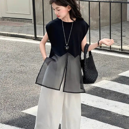 Little Girl Clothes Summer Children's Clothing Setup Child Girls Girls' 2025 New Kids Fashion Outfit Outdoor Sets Suit Korean