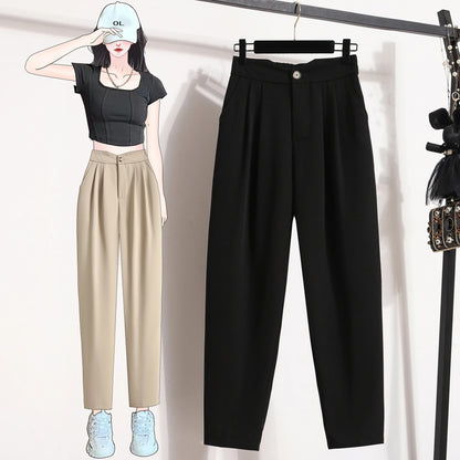 High Quality Korean Style Straight Trousers Plus Size Pants Woman Autumn Winter 2026 New Arrival High Waist Suit Pants
