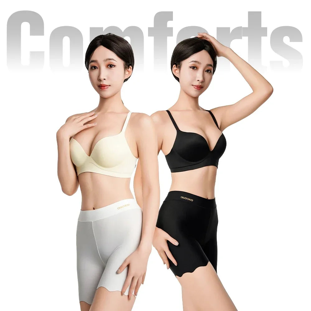 Women Underwear Safety Dress Panties Slimming Shorts High Waist Seamless Ice Silk Boxers Breathable Plus Size Short Pants M-4XL
