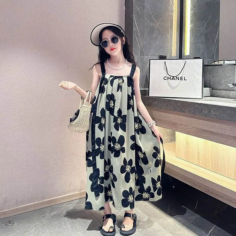 Summer Stylish Beach Dress Fashionable Maxi Dress Girls Clothes From 8 To 12 Years Old Sundress Party Dresses Teenagers 14 Skirt