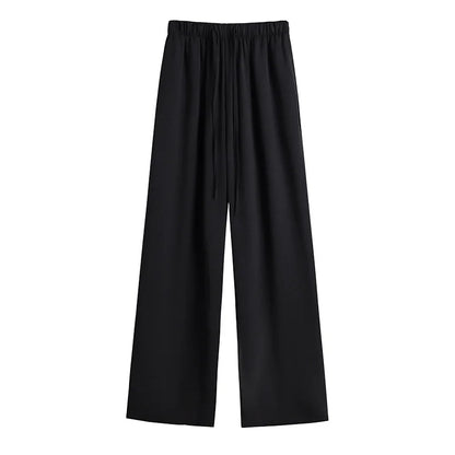 150Kg Summer Cool Pants Plus Size Women's Hip 165 High Waisted Straight Tube Thin Wide Leg Pants 5XL 6XL 7XL 8XL 9XL 3-Colors