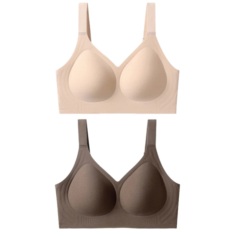 FallSweet Women Push-Up Seamless Bra Plus Size Wireless Bralette Adjust Straps Full Cup Breathable Lingerie Intimates Underwear