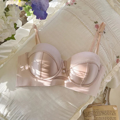 TikTok Viral MOYISU Zodiac Bra Set Red Retro VS Style Push Up Lingerie Fake Big Boobs Look for Small Chest No Padding Wirefree