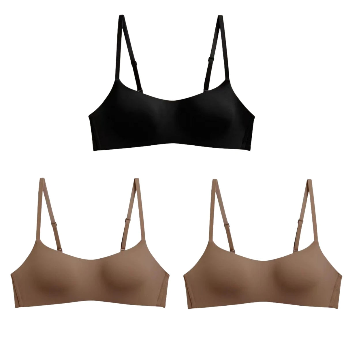 3Pcs/Lot Women Seamless Square Neck Bra Wireless Smooth Invisible Bralette Sexy Lingerie 1/2 Cup Non-detachable Brassiere S-XL