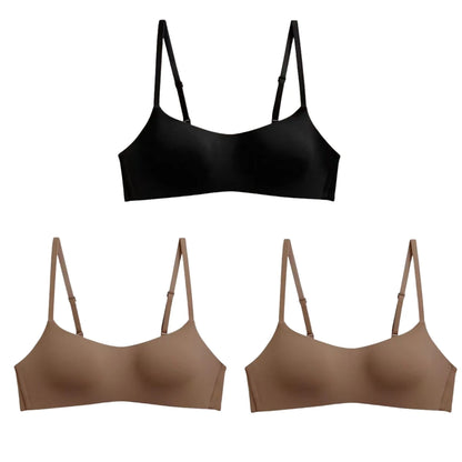 3Pcs/Lot Women Seamless Square Neck Bra Wireless Smooth Invisible Bralette Sexy Lingerie 1/2 Cup Non-detachable Brassiere S-XL