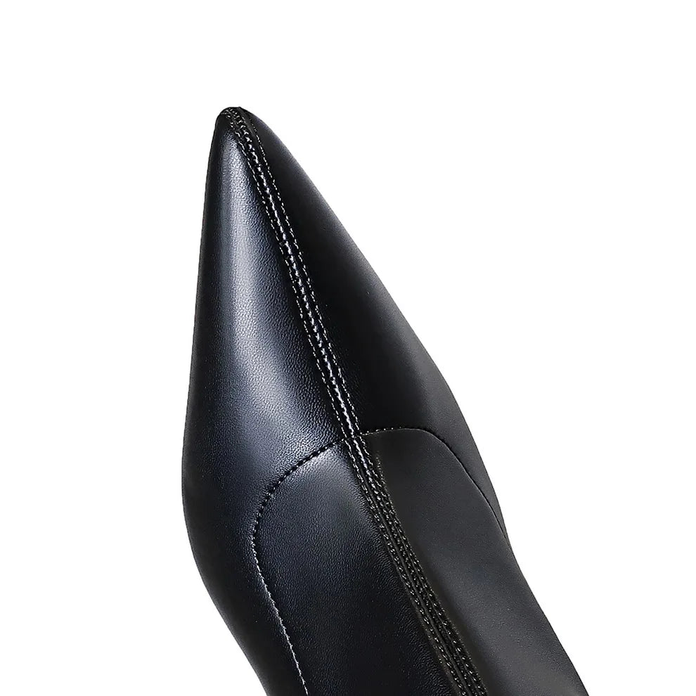 Sexy Over-the-Knee Boots Women Shoes Pointed Long Boots Plush Warm Winter Boots High Heeled Leather Boots Stiletto Heels 8.5 cm