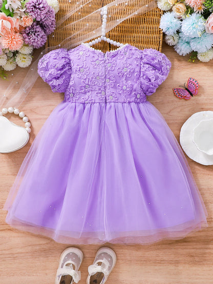 Girls Summer Princess Dress Butterfly Net Skirt Children's Clothing Elegant Fairy Tale Style Kids' Party Wear