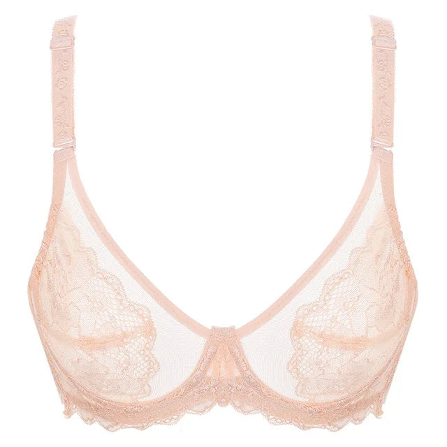 Women's Transparent Bra Ultra Thin Lace Bra Underwear