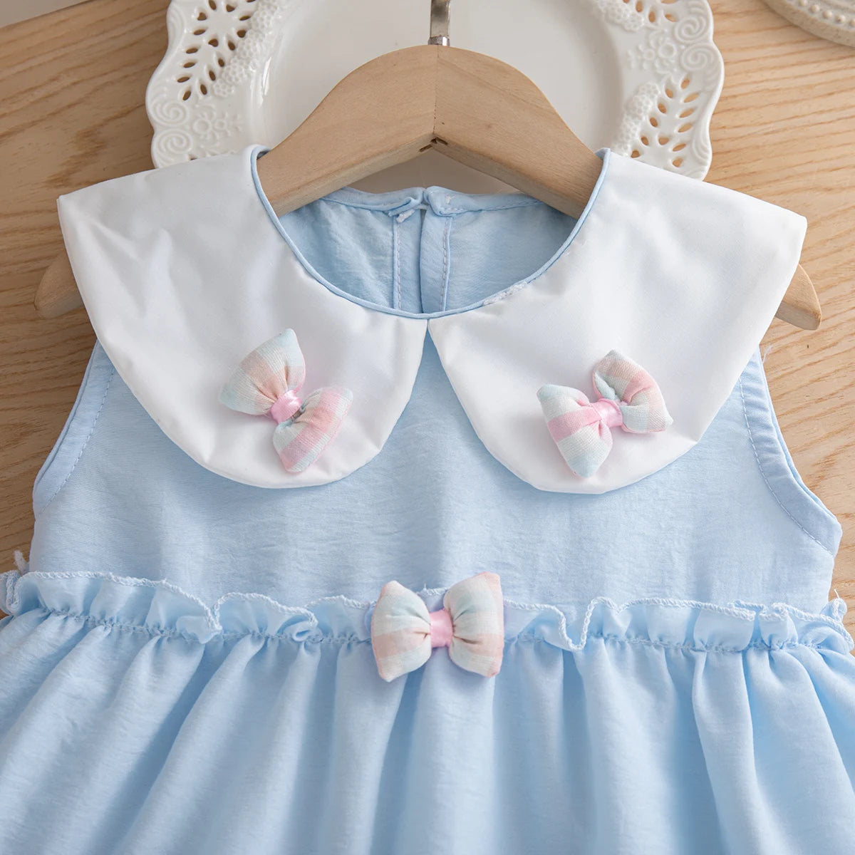 Summer New Cute Bow Baby Girl Dress, Sweet Children'S Clothing (9 Months -4 Years Old)