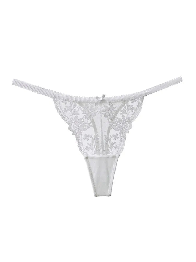 Hot Sale French Sexy Lingerie Set for Women Ultra Thin See Through Bra Panty Set Embroidery Lace Shaping Camisole Underwear Set