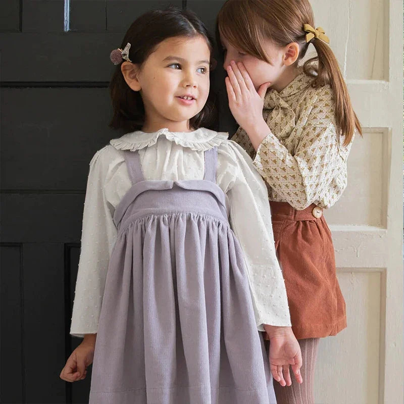 Girls Sweet Cute Cotton And Linen Strappy Dress 2026 Summer New Baby Girl Japanese College Style Cross Buckle Linen Dresses