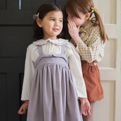 Girls Sweet Cute Cotton And Linen Strappy Dress 2026 Summer New Baby Girl Japanese College Style Cross Buckle Linen Dresses