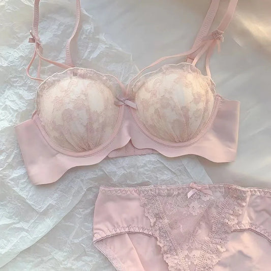 New Sweet and Cute Girl-free Undergarment Women's Comfortable Bra Cover Set