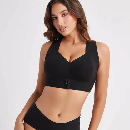 Race Back Corrector Bra For Women Front Closure Wireless Seamless Bra Wide Strap Full Coverage Tank Female Seamless Underwear