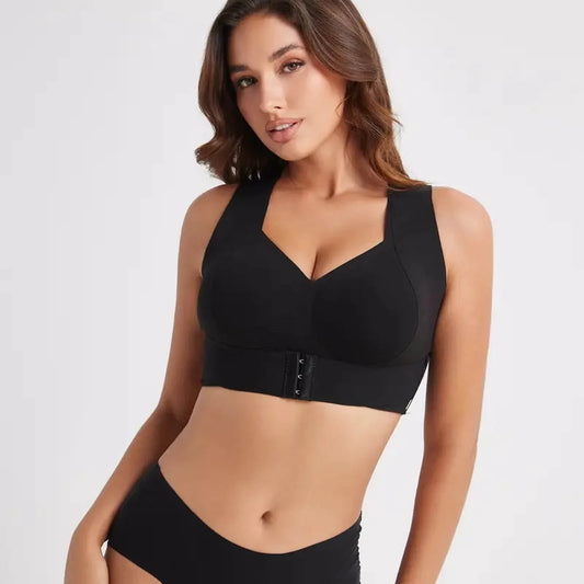 Race Back Corrector Bra For Women Front Closure Wireless Seamless Bra Wide Strap Full Coverage Tank Female Seamless Underwear