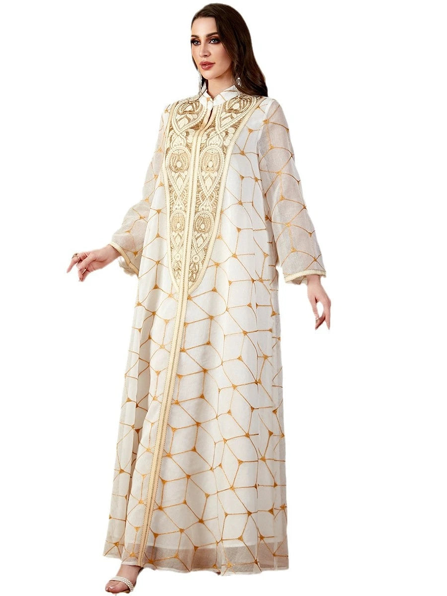 Eid Elegant Embroidery Muslim Dress for Women Ramadan Jalabiya Party Abaya Long Robe Morocco Dubai Kaftan Islam Vestidos Largos