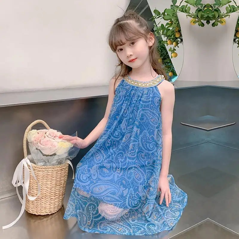 2026 Summer Kids girls chiffon mesh lace Tulle chemise Dresses Formal Princess Children braces skirt 4 5 6 7 8 10 11 12 13 Years
