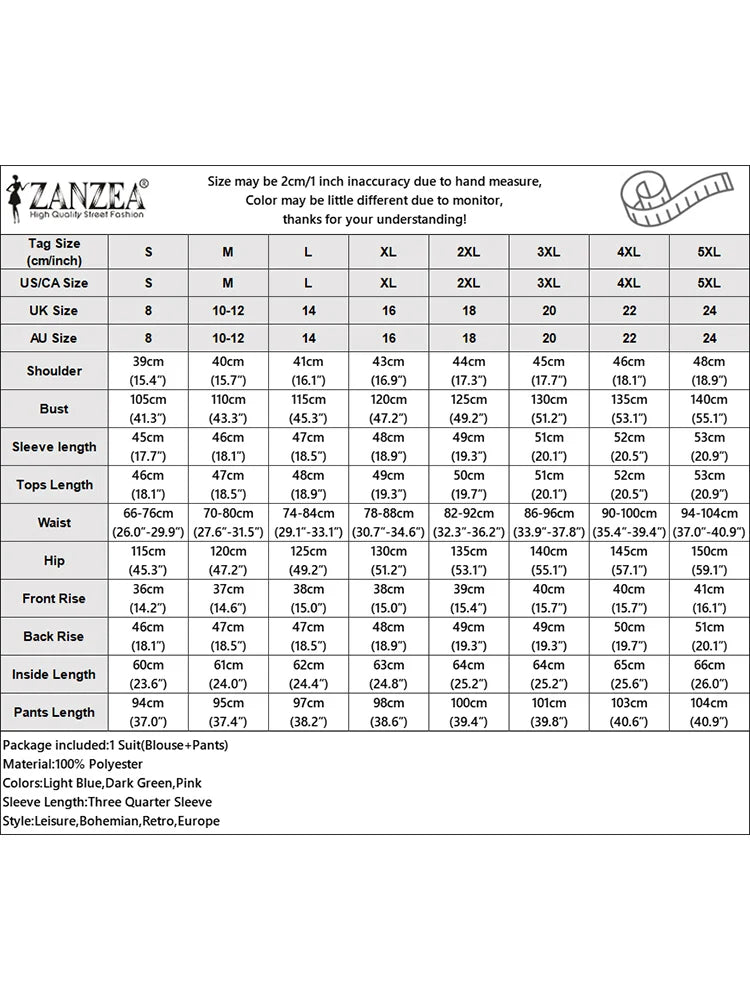 ZANZEA Summer Pant Sets 2025 Fashion Matching Sets Women Baggy Blouse Wide Leg Trousers Suit 2pcs Outfits Solid Work Tracksuits