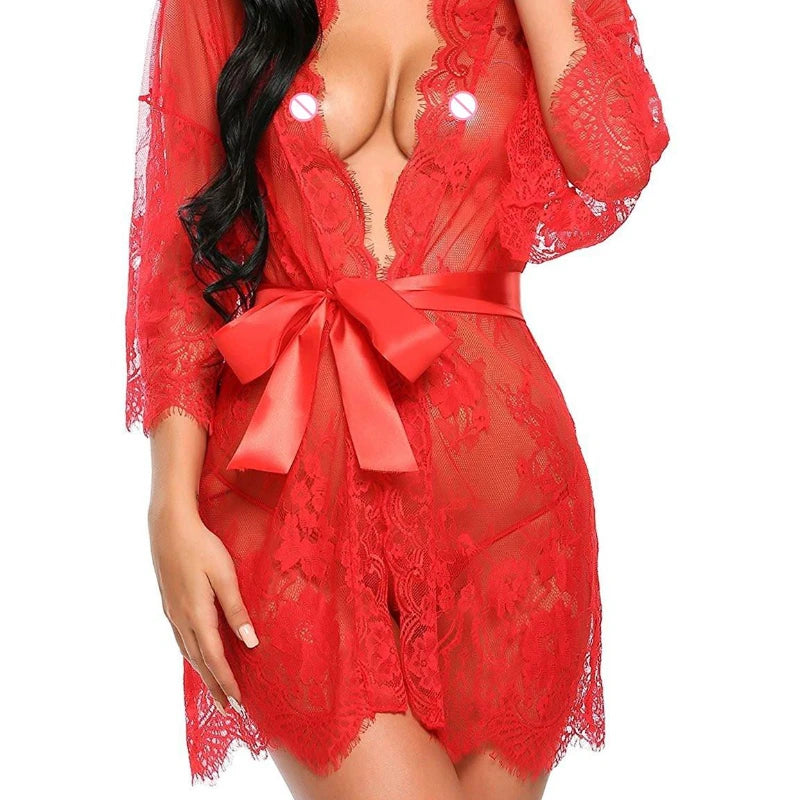 Sexy Plus Size Lingerie Women Erotic Babydoll Lace Hollow Pajamas Sexy Mujer Sexi Babydoll Lingerie Plus Size 5XL