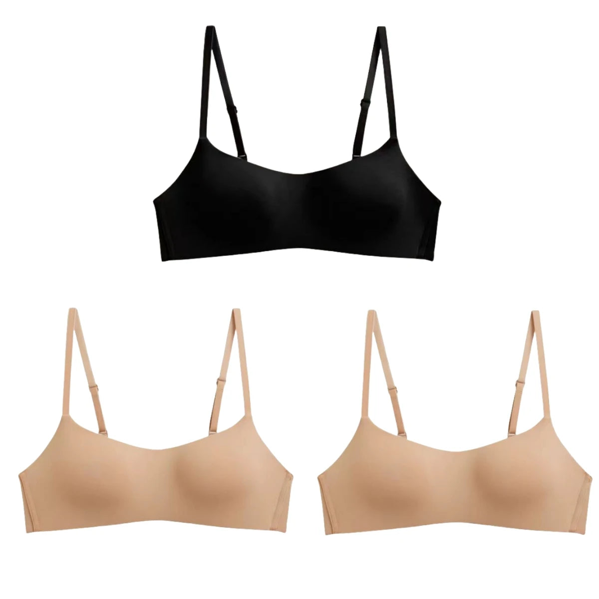 3Pcs/Lot Women Seamless Square Neck Bra Wireless Smooth Invisible Bralette Sexy Lingerie 1/2 Cup Non-detachable Brassiere S-XL