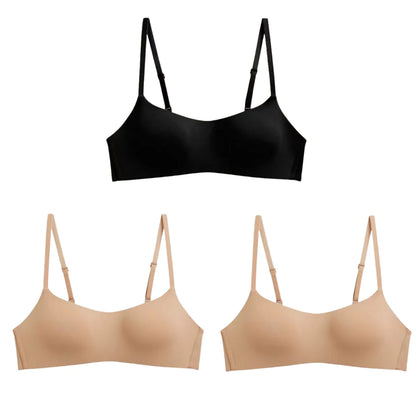 3Pcs/Lot Women Seamless Square Neck Bra Wireless Smooth Invisible Bralette Sexy Lingerie 1/2 Cup Non-detachable Brassiere S-XL