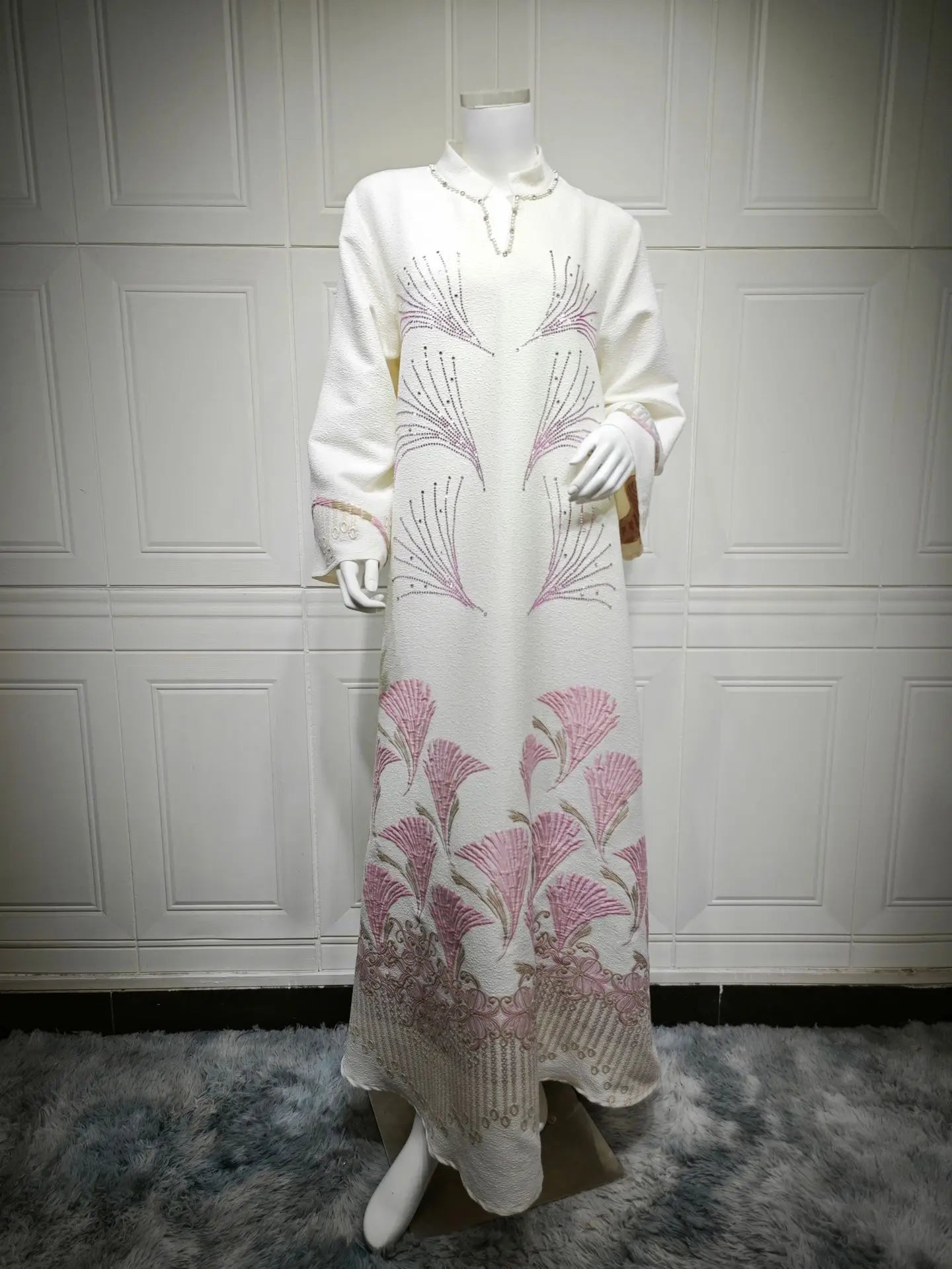 Eid Abaya Dubai Diamond Muslim Dress Women Islam Jalabiya Winkle Kaftan Turkey Kebaya Caftan Marocain Femme Robe Djellaba Abayas
