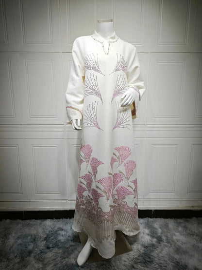 Eid Abaya Dubai Diamond Muslim Dress Women Islam Jalabiya Winkle Kaftan Turkey Kebaya Caftan Marocain Femme Robe Djellaba Abayas