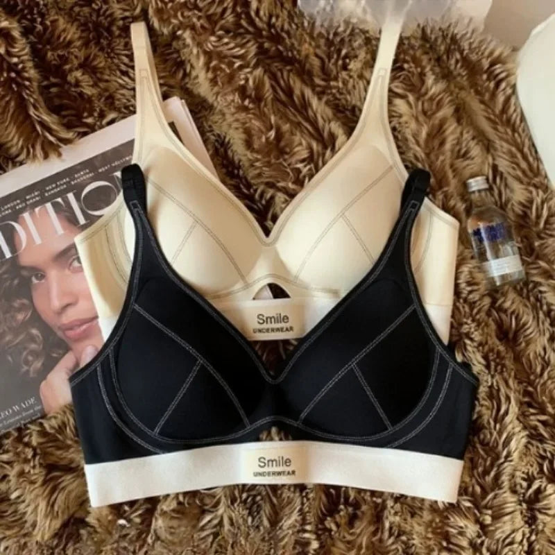 SP&CITY Thin Breathable Hollow Ut Seamless Women's Bra Small Chest Gathering Traceless Sexy Brassier Comfortable Daily Lingerie