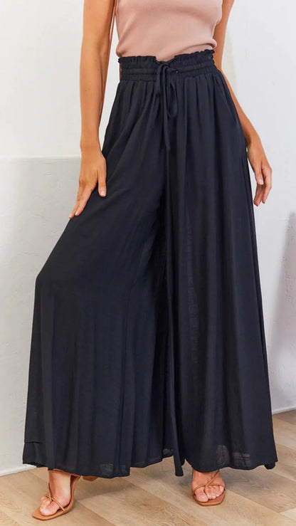 2026 Spring Summer Women Casual Wide Leg Pants Fashion Loose High Waist Long Trousers